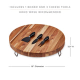 Acacia Footed Cheese Board & Knife Set