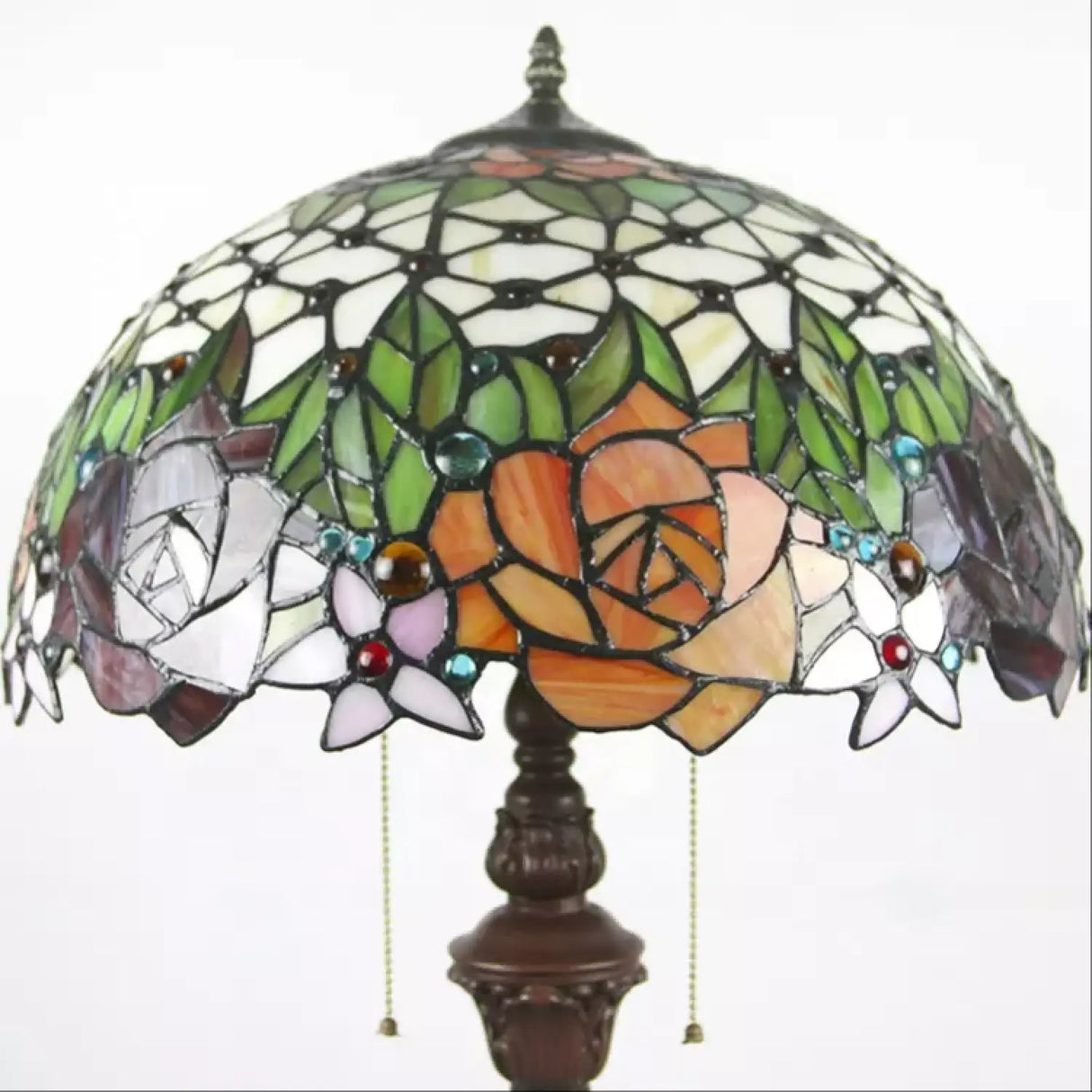 Antique Tiffany Lamp Shades in Blooming Rose Glass