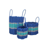 Blue, Teal & Light Gray Accent Rope Basket