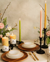 Spring Beeswax Taper Candle Bundle - Dusty Rose, Apricot, Pistachio & Raw