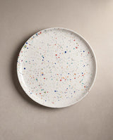 Set of 6 White Salad Plates 8.9" stoneware ceramic — Party Collection