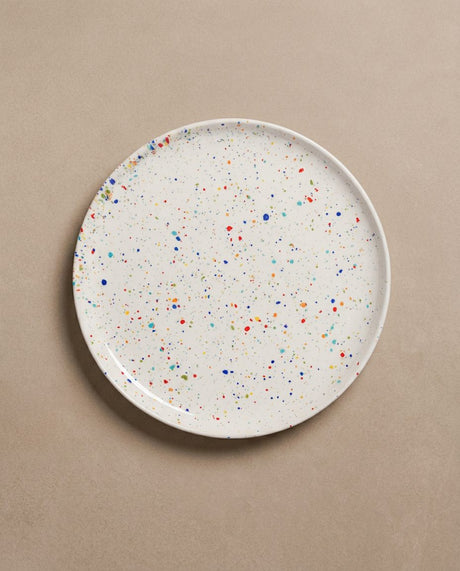 Set of 6 White Salad Plates 8.9" stoneware ceramic — Party Collection