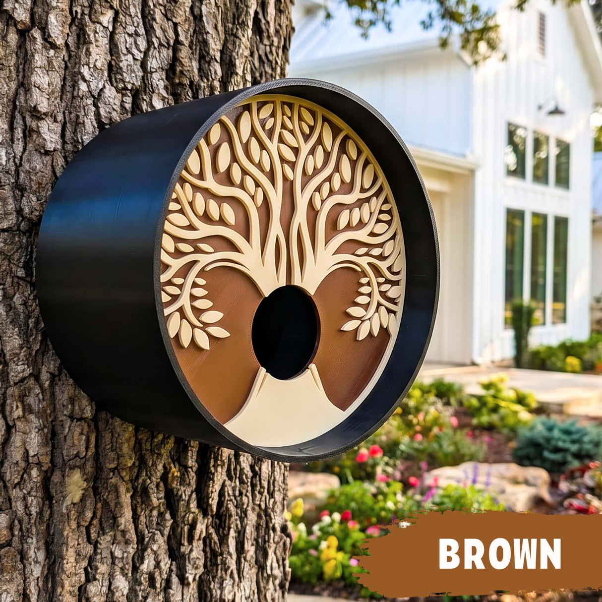 Tranquil Tree Modern Round Birdhouses