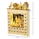 Christmas Advent Calendar,Countdown to Christmas Table Decoration with Lights, Battery Operated