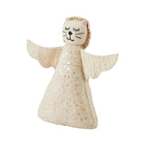 Handmade Cat Angel Felt Christmas Tree Topper Cream Arcadia Home