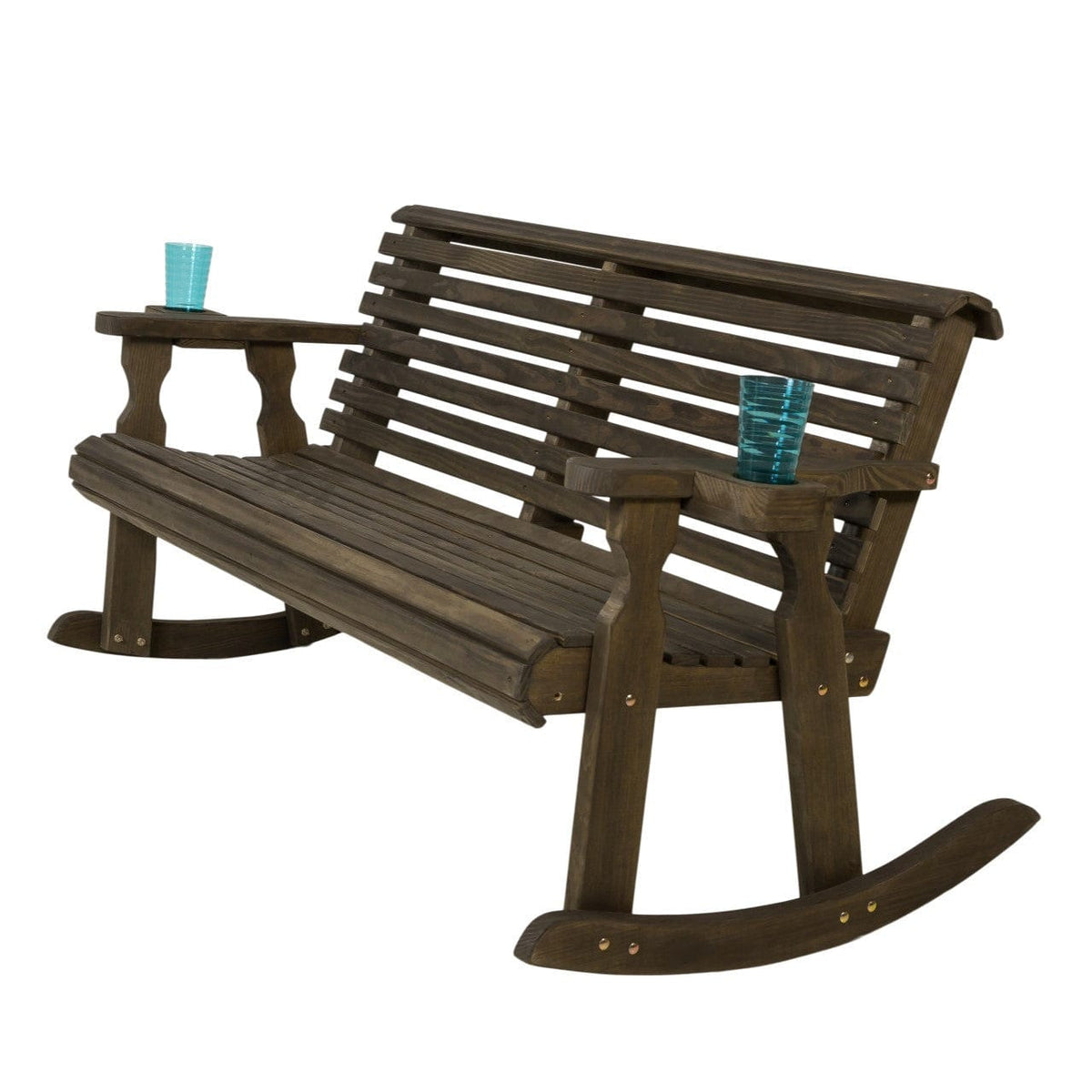 Outdoor Rocker Bench Amish Casual Roll Back Wooden Outdoor Double Rocker Bench – Plow & Hearth