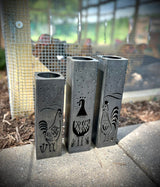 Chicken Coop Trio Luminary Pillars w/ Solar Cap