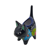 Colorful Talavera Cat Planter | Mexican Ceramic Art