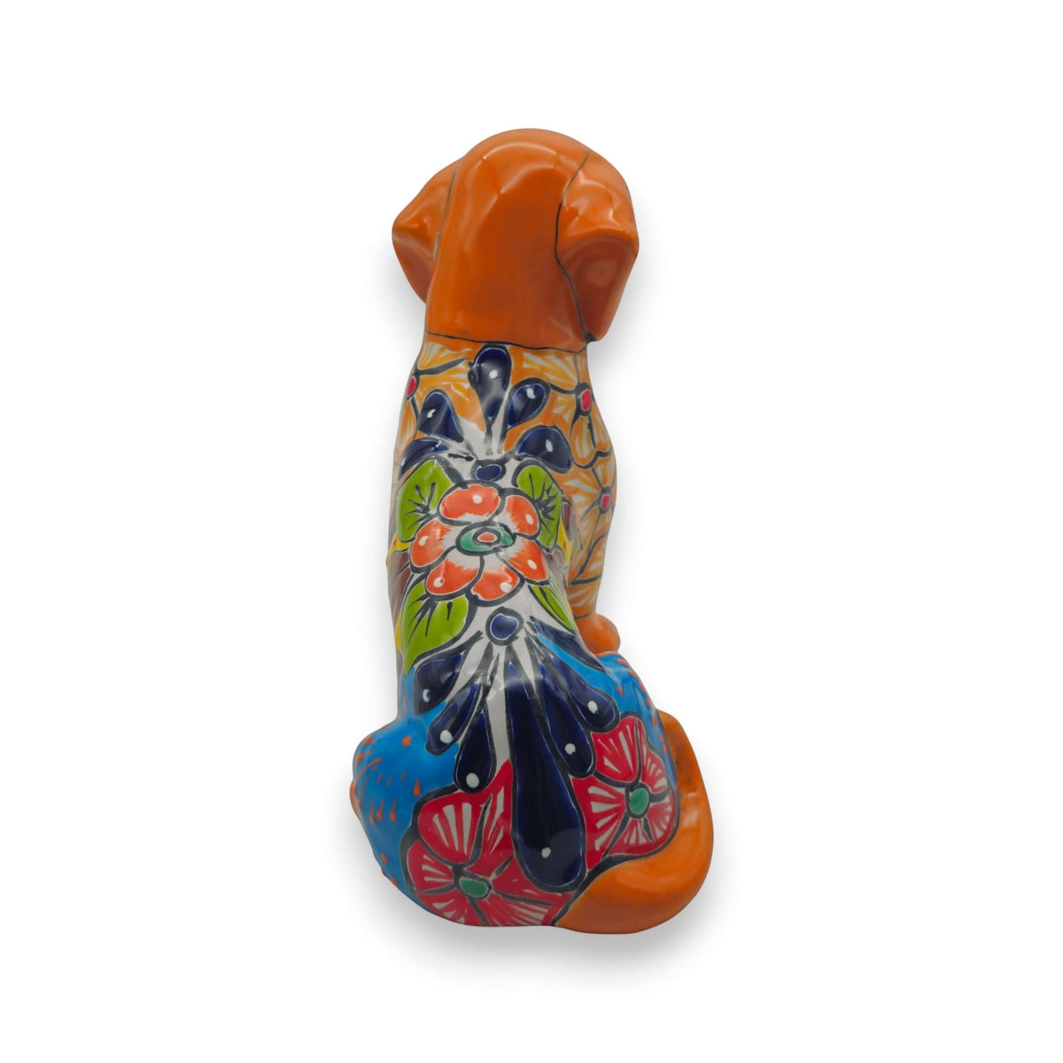 Colorful Talavera Dachshund | Mexican Ceramic Dog Figurine