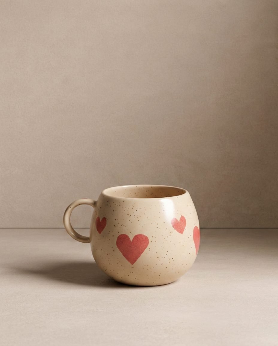 Hearts Stoneware ceramic Mug 17oz / 500ml —  Limited Edition