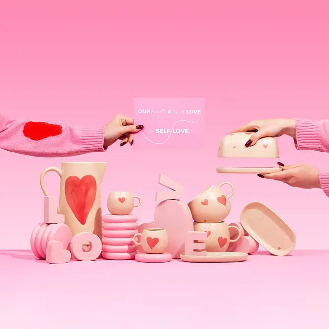 Hearts Stoneware ceramic Mug 17oz - Limited Edition