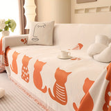 Chenille Cat Cartoon Sofa Cover Blanket