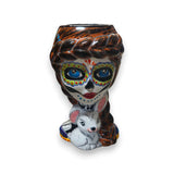 Day of the Dead Lady & Bunny Planter