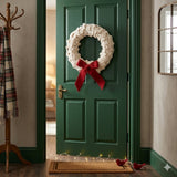 Dog Bones Red Bow Handmade Hand Felted Wool Wreath - 14"