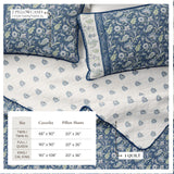 Floral Boho Printed Cotton Quilt Set - Indira Collection