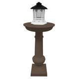 Modern Round Cast Aluminum Metal 40-in Bird Bath and Bird Feeder Combo