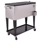 Patio Rolling Stainless Steel Beverage Cooler