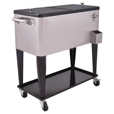 Patio Rolling Stainless Steel Beverage Cooler