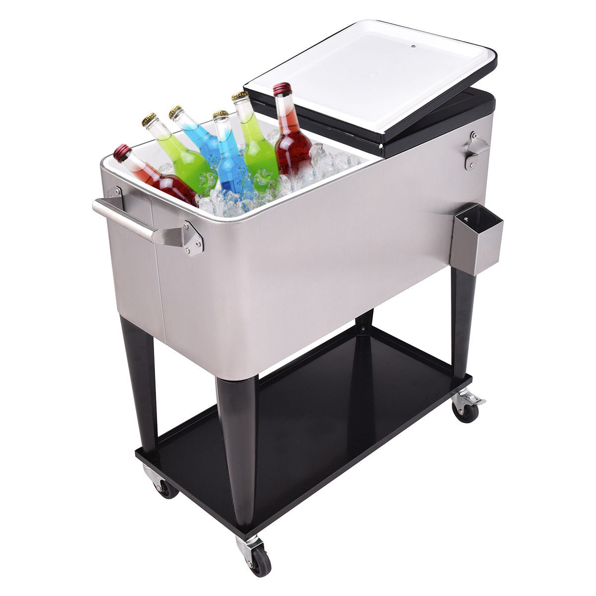 Patio Rolling Stainless Steel Beverage Cooler