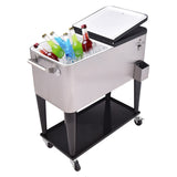 Patio Rolling Stainless Steel Beverage Cooler