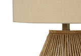 Brown Rope and Beige Shade Table Light, 22"H