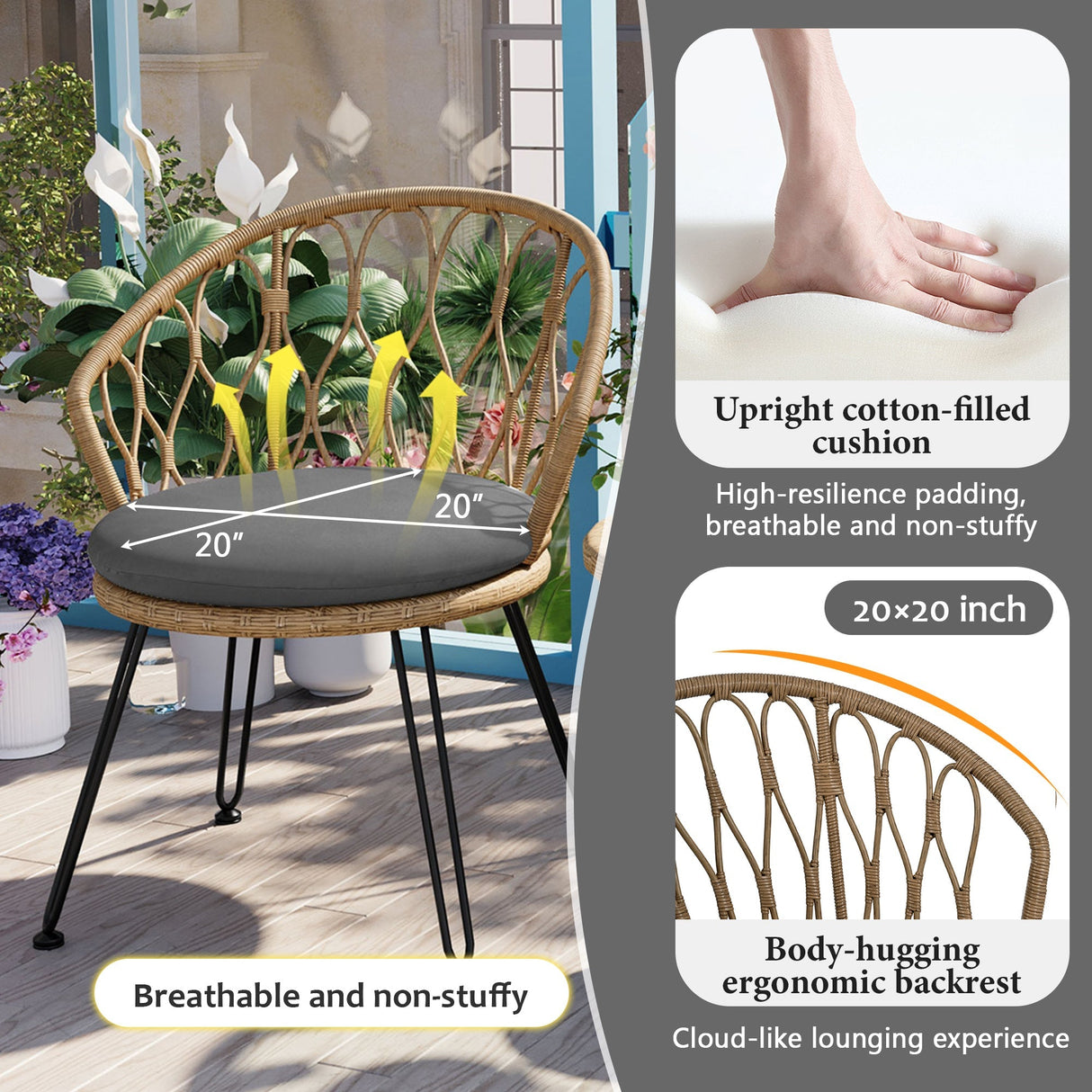 Outdoor Rattan Patio Seating Set