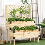 2-Tier Raised Garden Bed with Trellis