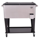 Patio Rolling Stainless Steel Beverage Cooler