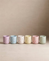 Set of 6 Espresso Cups /Egg Cups stoneware ceramic — Party Collection mix color