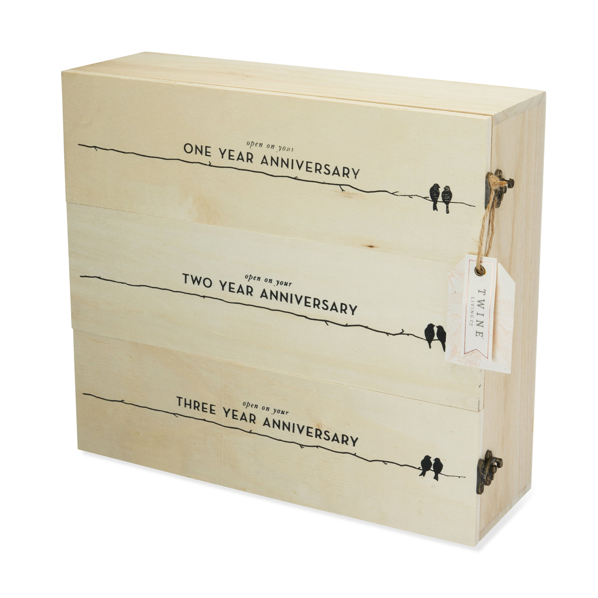 Newlyweds Anniversary Wooden Wine Box