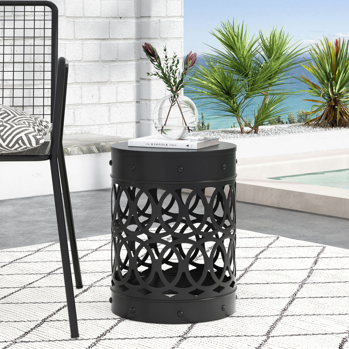 Riviera Outdoor Metal Large End Table