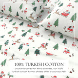 4-Piece Turkish Cotton Christmas Flannel Sheet - Whittaker Collection