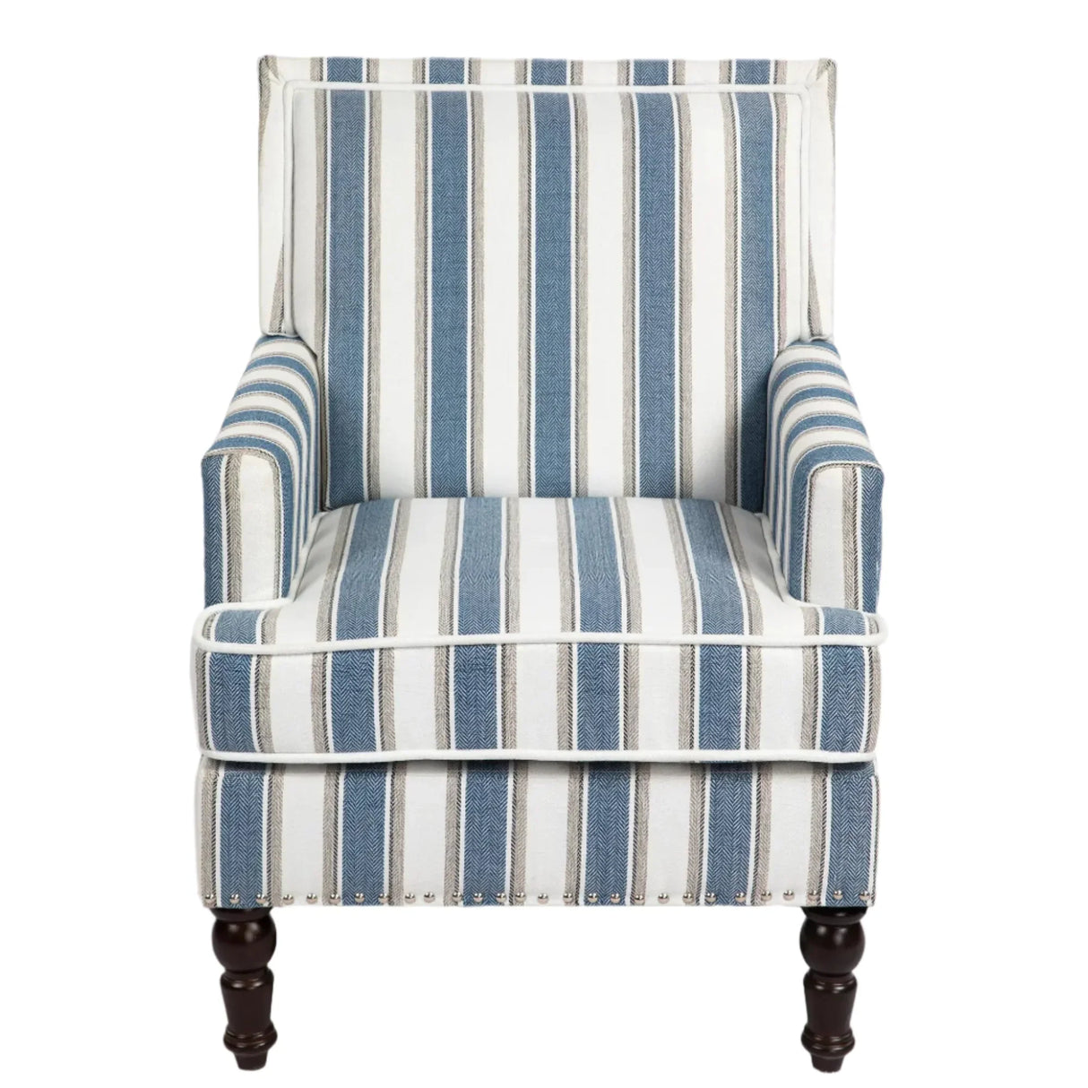 Ocean Stripe Upholstered Accent Chair