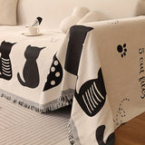 Chenille Cat Cartoon Sofa Cover Blanket