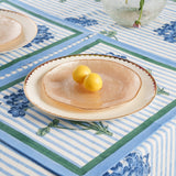 Blue Hydrangea Blockprint Tablecloth