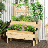 2-Tier Raised Garden Bed with Trellis