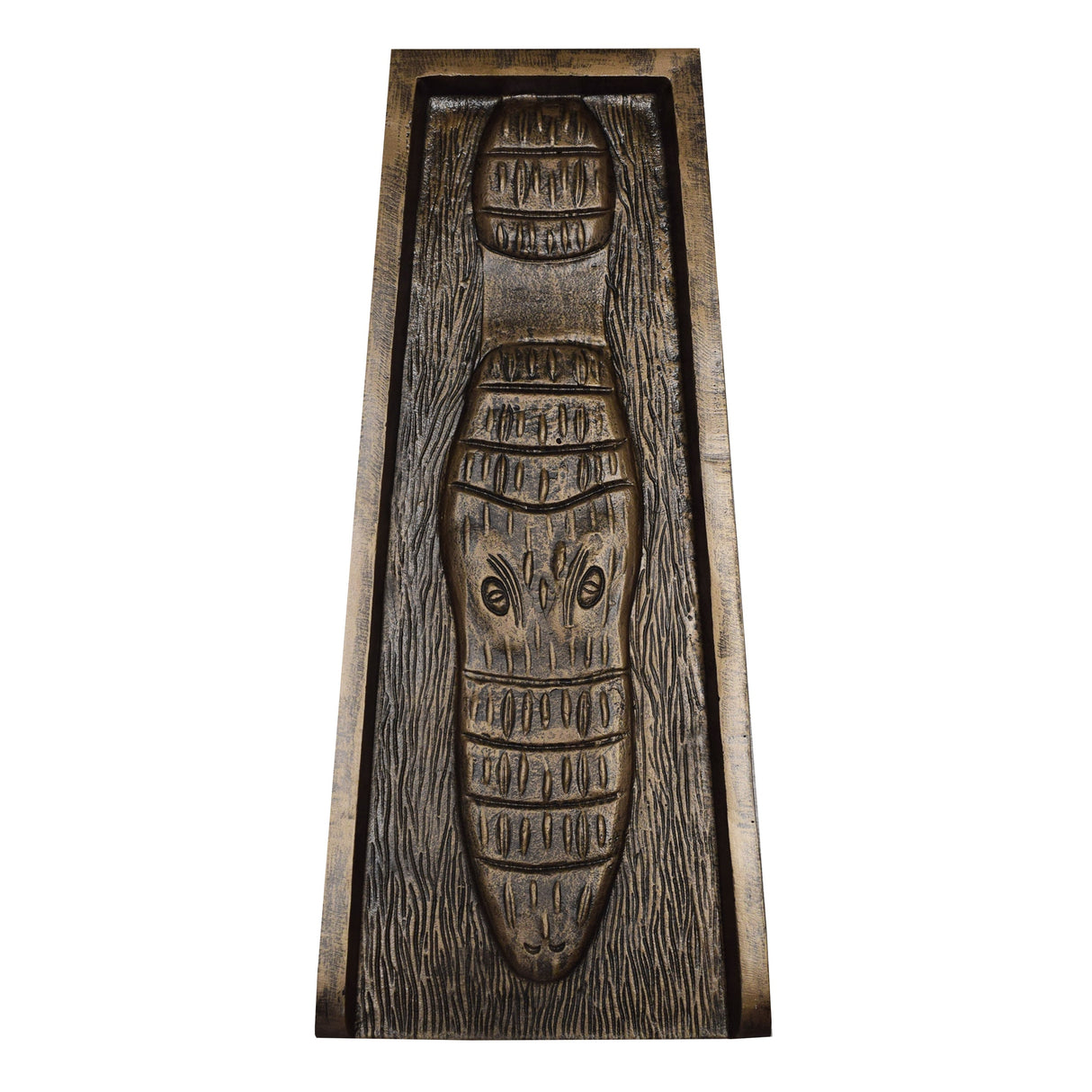 Bronze Alligator 24-in Cast Aluminum Downspout Gutter Splash Block