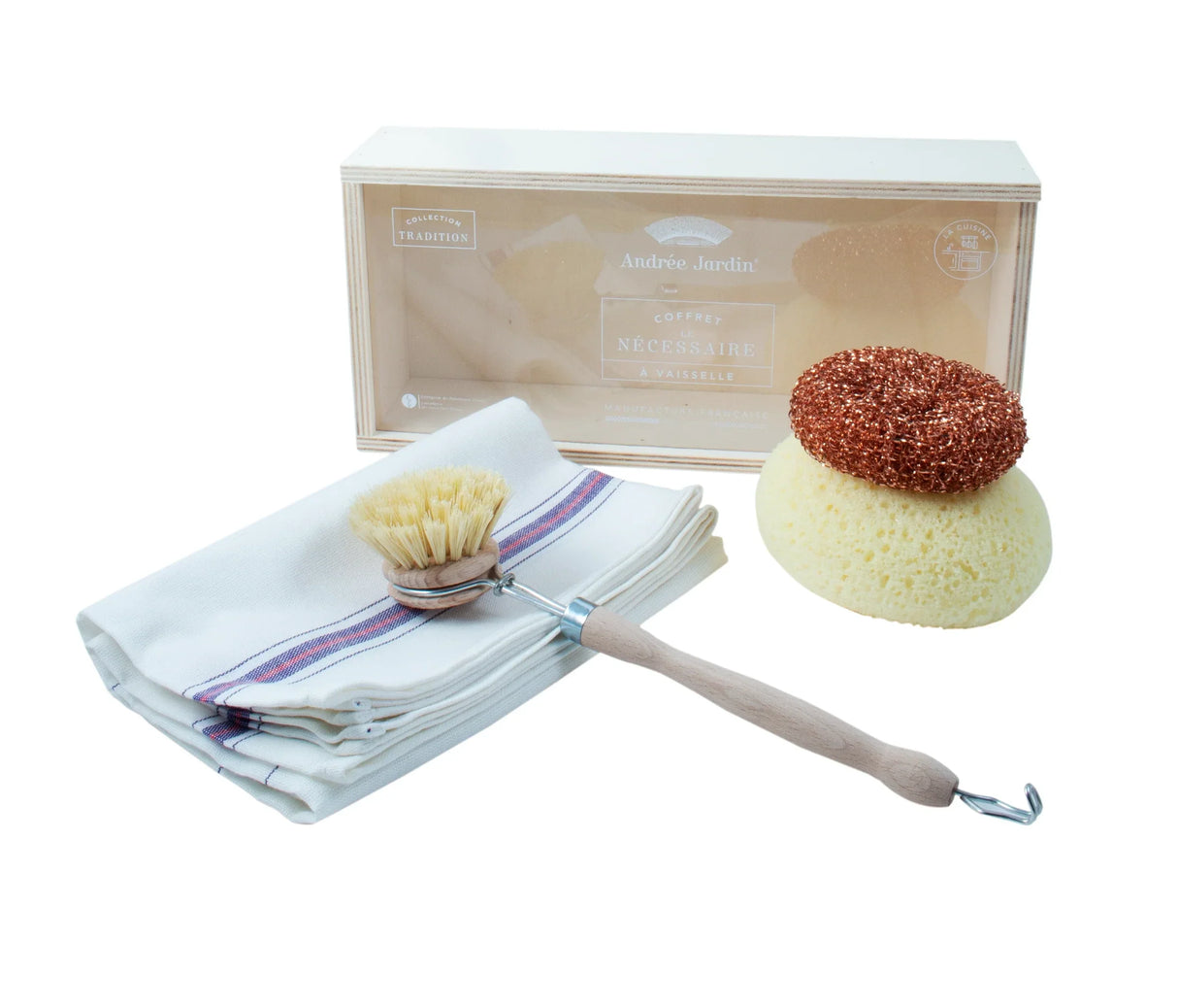 Andr Jardin Sustainable Dish Cleaning Kit in Wooden Box