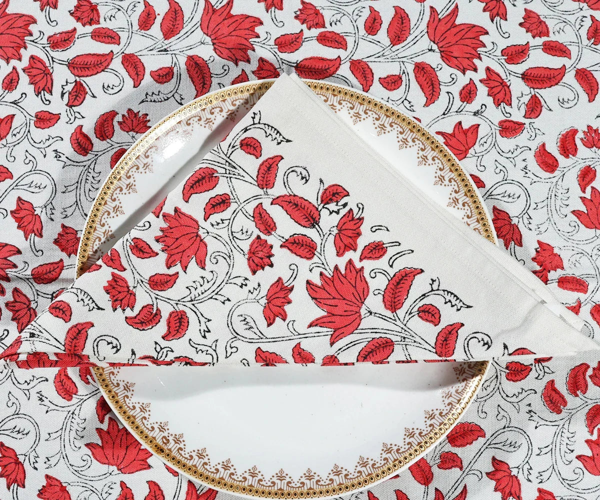 Red Floral Napkins