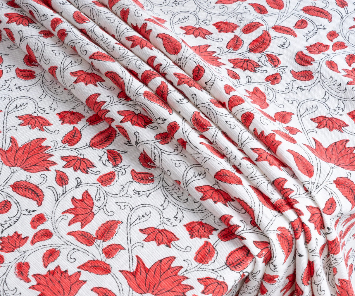 Floral Tablecloth - Red Cloth Tablecloth