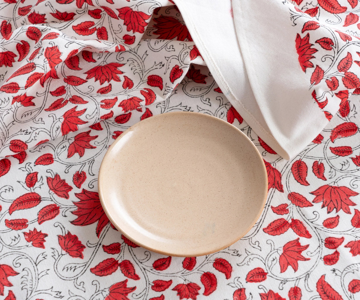 Floral Tablecloth - Red Cloth Tablecloth