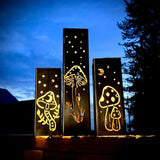 Fungi Solar Tube Lights - Steel Mushroom Lights