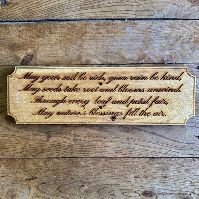 Garden Blessing Sign  - Made in USA with American Cedar