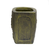 Garden Urn Planter with Carved Detail - Antique Green