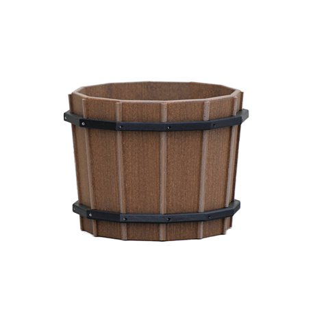 16 inch Barrel Flower Pot, Hand Crafted from Poly Lumber
