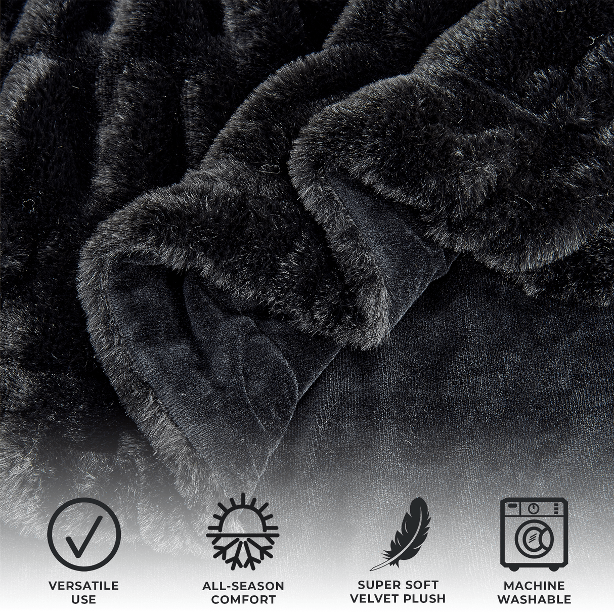 Ruched Faux Fur Throw Blanket - Alondra Collection