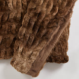 Ruched Faux Fur Throw Blanket - Alondra Collection