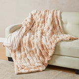 Ruched Faux Fur Throw Blanket - Alondra Collection