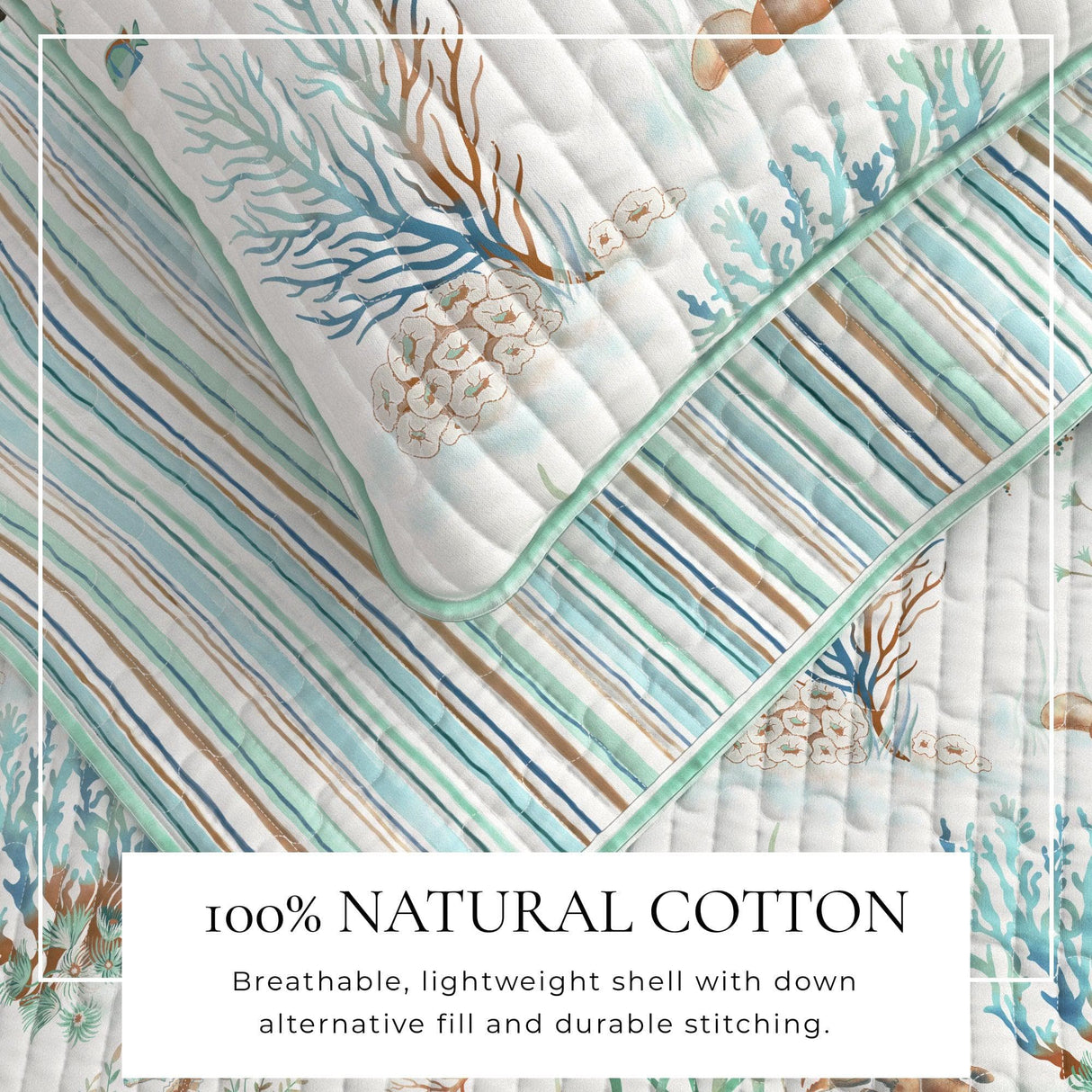 Santa Barbara Coastal Printed Cotton Quilt Set