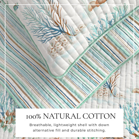 Santa Barbara Coastal Printed Cotton Quilt Set